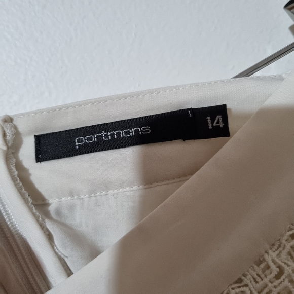 Portmans Size 14 White Square Lace Midi Skirt - Picture 3 of 4